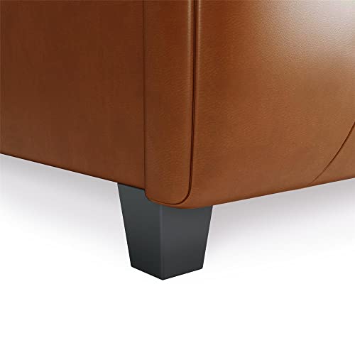 DHP Dakota Upholstered Platform Bed with Diamond Button Tufted Headboard and Footboard, No Box Spring Needed, Queen, Camel Faux Leather