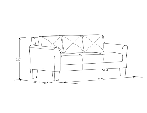 Lifestyle Solutions Harrington Sofa, Grey