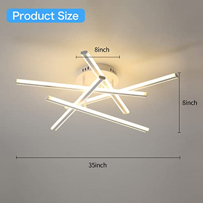 YEEZONE LED Ceiling Light, Modern LED Flush Mount Light, with Memory Remote Control Dimmable 3000K-6500K for Dining Room, Living Room, Kitchen, Bedroom, Office (White)
