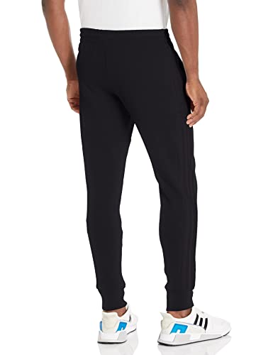 adidas Men's Essentials French Terry Cuffed 3-Stripes Pants, Black, X-Large