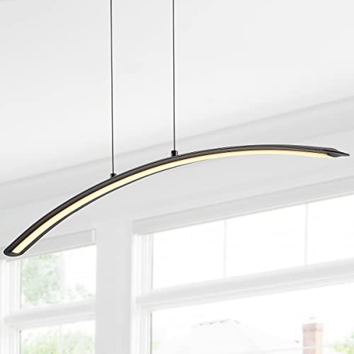 JONATHAN Y JYL7012B Roxanna 41.5" Dimmable Adjustable Integrated LED Metal Linear Pendant Minimalistic Modern Contemporary Dining Room Living Room Kitchen Foyer Bedroom Hallway, Black
