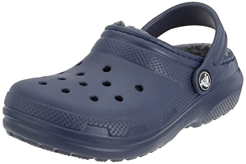 Crocs Kids' Classic Lined Clog | Kids' Slippers, Navy, 3 Little Kid