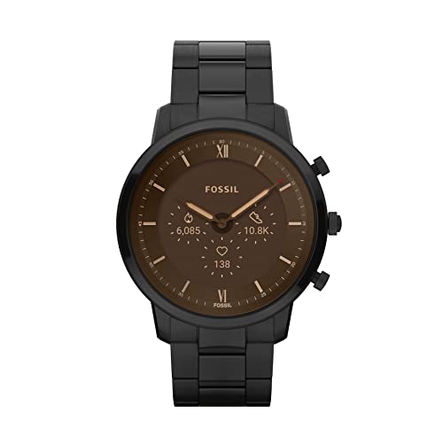 Fossil Men's Neutra Gen 6 Hybrid 44mm Stainless Steel Smart Watch, Color: Black (Model: FTW7071)