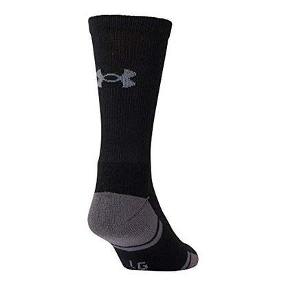 Under Armour Adult Resistor 3.0 Crew Socks, Multipairs , Black/Graphite (6-Pairs) , X-Large