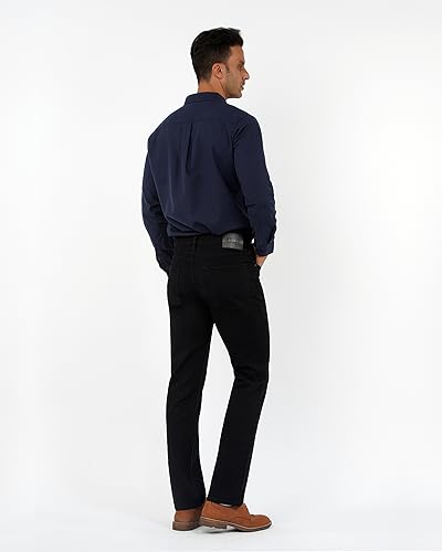 APUOR Men's Regular Fit Jeans Stretch Fit Straight Leg Fashion Denim Pants Vintage Style Boot Cut Jeans for Men Black