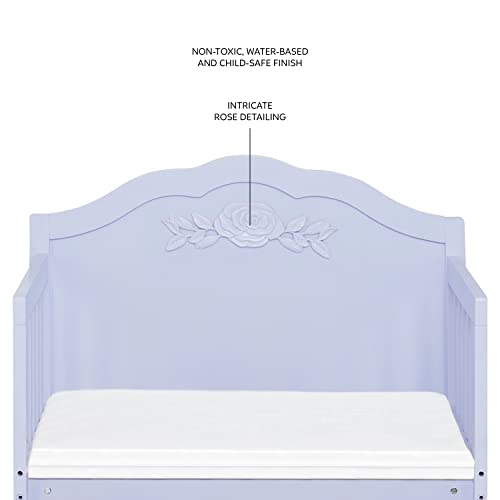 SweetPea Baby Rose 3-in-1 Convertible Toddler Bed in Lavender, Greenguard Gold Certified, JPMA Certified, Safety Rails, Made of Sustainable New Zealand Pinewood