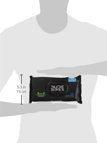 Add 4 To Your Cart! DUDE Wipes - Flushable Wipes Stocking Stuffers - 1 Pack, 48 Wipes - Unscented Extra-Large Adult Wet Wipes - Vitamin-E & Aloe for at-Home Use - Septic and Sewer Safe