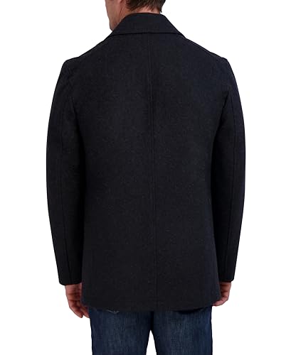 Nautica Men's Classic Double Breasted Peacoat, Charcoal, Small