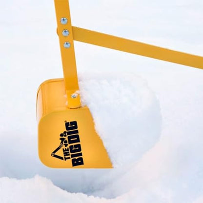 The Big Dig Sandbox Digger Excavator Crane with 360 Degree Rotation with Base Great for Sand, Dirt and Snow, Steel Outdoor Play Toy, Yellow