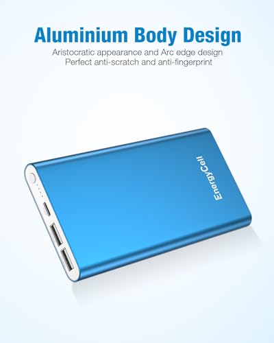 EnergyCell Pilot 4GS Portable Charger,12000mAh Fast Charging Power Bank Dual 3A High-Speed Output Battery Pack Compatible with iPhone 12 11 X Samsung S10 and More - Blue