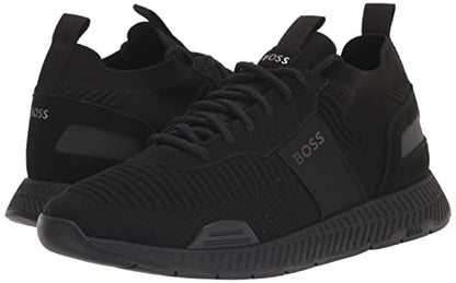 BOSS mens Mesh Mix Running Sneaker, Black Oil, 10 US