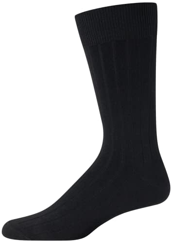 Calvin Klein Men's Dress Socks - Lightweight Cotton Blend Crew Socks (8 Pack), Size 7-12, Black Texture