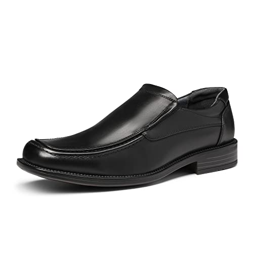 Bruno Marc Men's Goldman-02 Black Slip on Leather Lined Square Toe Dress Loafers Shoes for Casual Weekend Formal Work - 10.5 M US