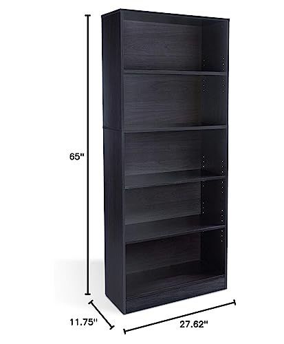 Atlantic Oskar 5-Shelf Multipurposed Bookcase & Storage Cabinet, PN 38408139, in Espresso