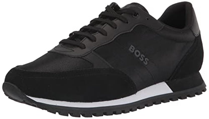 BOSS Men's Parkour Runn Sneakers, Black Onyx, 12