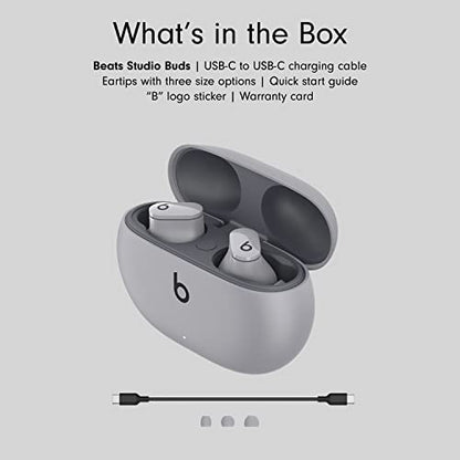 Beats Studio Buds – True Wireless Noise Cancelling Earbuds – Compatible with Apple & Android, Built-in Microphone, IPX4 Rating, Sweat Resistant Earphones, Class 1 Bluetooth Headphones - Moon Gray