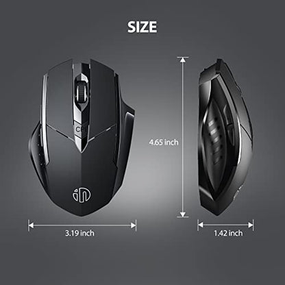 INPHIC Bluetooth Mouse, 3 Modes Bluetooth 5.0&4.0 Mouse 2.4G Rechargeable Wireless Mouse with 6 Buttons, Ergonomic Computer Mouse for Laptop, Computer, Mac, PC etc.