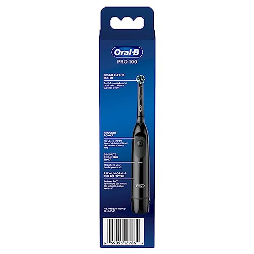 Oral-B Pro 100 CrossAction, Battery Powered Electric Toothbrush, Black