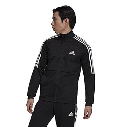 adidas Men's AEROREADY Sereno Cut 3-Stripes Slim Track Top, Black/White, Small