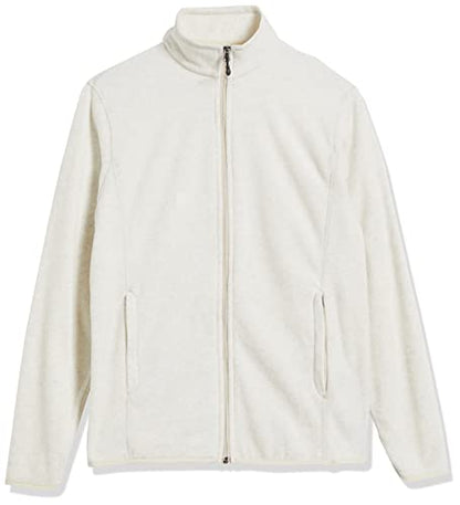 Amazon Essentials Men's Full-Zip Fleece Jacket (Available in Big & Tall), Oatmeal Heather, Medium