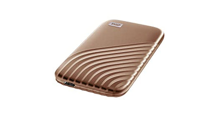 WD 1TB My Passport SSD Portable External Solid State Drive, Gold, Sturdy and Blazing Fast, Password Protection with Hardware Encryption - WDBAGF0010BGD-WESN