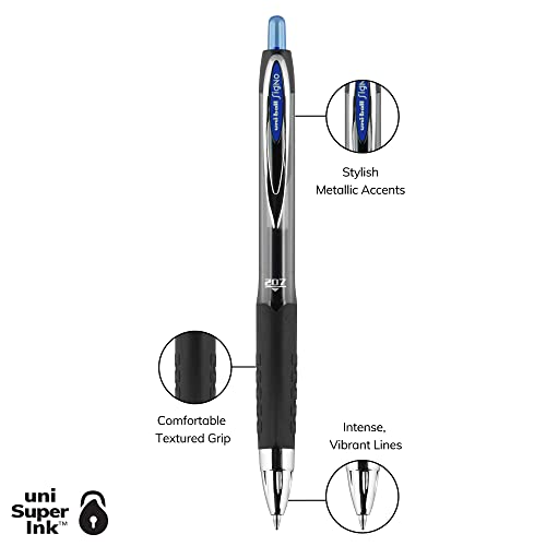 Uniball Signo 207 Gel Pen 12 Pack, 0.7mm Medium Blue Pens, Gel Ink Pens Office Supplies Sold By Uniball Are Pens, Ballpoint Pen, Colored Pens, Gel Pens, Fine Point, Smooth Writing Pens