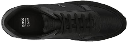 BOSS Men's Parkour Runn Sneakers, Black Onyx, 12