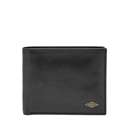 Fossil Men's Ryan Leather RFID-Blocking Bifold Passcase with Removable Card Case Wallet, Black, (Model: ML3829001)