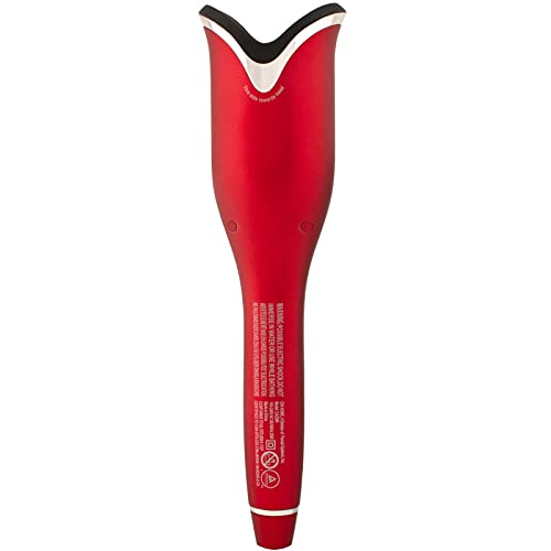 CHI Spin N Curl Ceramic Rotating Curler, Ruby Red. Ideal for Shoulder-Length Hair between 6-16” inches.