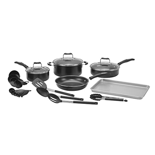 Cuisinart P55-22BK Complete Chef Nonstick Cookware 22 Piece Set,Black