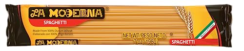 La Moderna Spaghetti Pasta, Noodles, Durum Wheat, Protein, Fiber, Vitamins, 7 Oz, Pack of 20