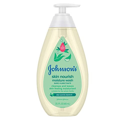 ADD 2 TO YOUR CART! Johnson's Baby Skin Nourishing Moisture Baby Body Wash with Aloe Scent & Vitamin E, Hypoallergenic & Tear Free Bath Wash for The Whole Family, Paraben- & Sulfate-Free, 20.3 fl. oz