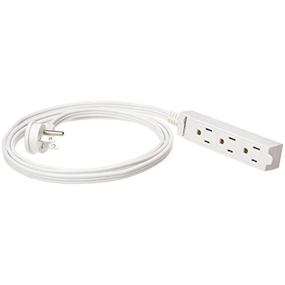 Amazon Basics Indoor Extension Cord Power Strip - 6-Foot, 3-Prong ,Flat Plug, Grounded - 13 Amps, 1625 Watts, 125 VAC - 2-Pack, White