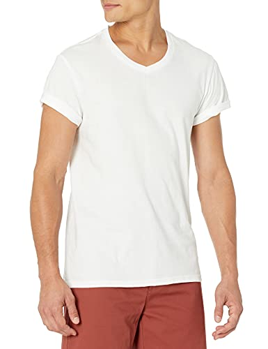 Amazon Essentials Men's V-Neck Undershirt, Pack of 6, White, Medium