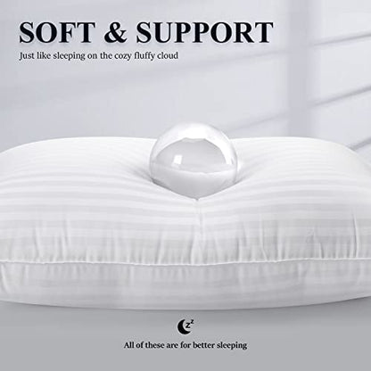 COZSINOOR Bed Pillows for Sleeping Queen Size Set of 2, Hotel Quality Cooling Down Alternative Microfiber Filled for Back Stomach Side Sleepers for Adults Neck Support Pillow Breathable Skin-Friendly