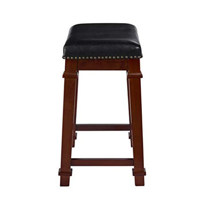 Linon Kennedy Backless PU Counter Stool, Black