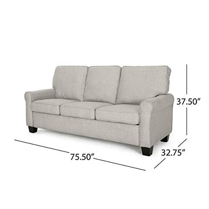 Christopher Knight Home Bridget 3-Seater Sofa, Traditional, Modern, Beige, Dark Brown