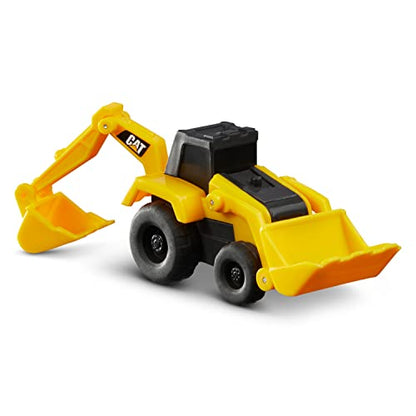 CatToysOfficial, CAT Little Machines Toys with 5pcs - Dump Truck, Wheel Loader, Bulldozer, Backhoe, and Excavator Vehicles, Cake Toppers, Playset for Kids Ages 3 and up,Yellow