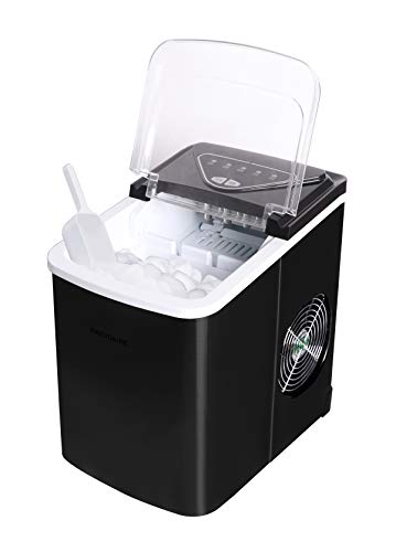Frigidaire EFIC123-SSBLACK Compact Countertop Ice Maker, 26lbs of Ice per day, Black Stainless