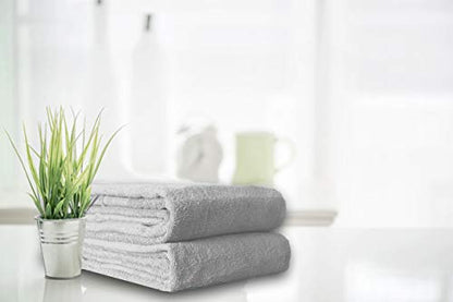 BELIZZI HOME 8 Piece Towel Set 100% Ring Spun Cotton, 2 Bath Towels 27x54, 2 Hand Towels 16x28 and 4 Washcloths 13x13 - Ultra Soft Highly Absorbent Machine Washable Hotel Spa Quality - Light Grey