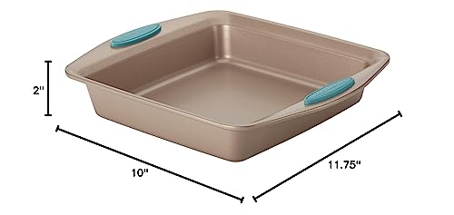 Rachael Ray Cucina Nonstick Baking Pan / Nonstick Cake Pan, Square - 9 Inch, Brown