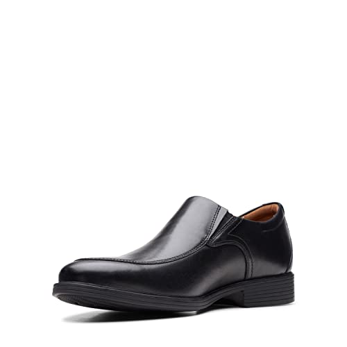Clarks Men's Whiddon Plain Loafer, Black Leather, 8