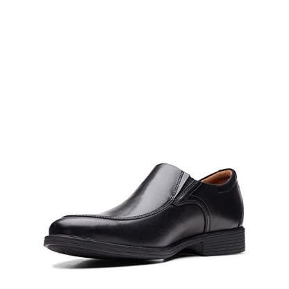 Clarks Men's Whiddon Plain Loafer, Black Leather, 8