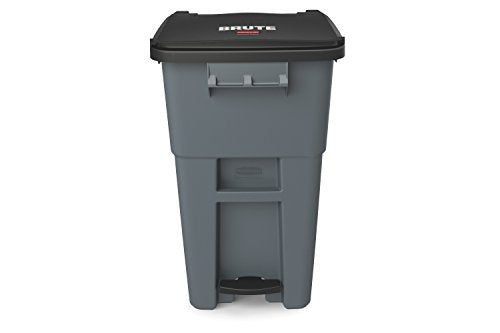 Rubbermaid Commercial Products Brute Step-On Rollout Trash/Garbage Can/Bin with Wheels, 50 GAL, for Restaurants/Hospitals/Offices/Back of House/Warehouses/Home, Gray (1971956)
