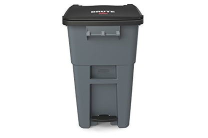 Rubbermaid Commercial Products Brute Step-On Rollout Trash/Garbage Can/Bin with Wheels, 50 GAL, for Restaurants/Hospitals/Offices/Back of House/Warehouses/Home, Gray (1971956)