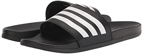 adidas Adult Adilette Comfort Slides Core Black/White/Core Black 8
