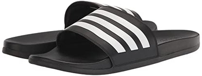 adidas Adult Adilette Comfort Slides Core Black/White/Core Black 8