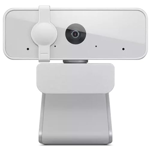 Lenovo HD 1080p Webcam (300 FHD) - Monitor Camera with 95° Wide Angle, 360° Rotation Pan & Tilt, Dual Microphones – Attachable Desktop Cam with Privacy Shutter for Remote Work, Streaming & Gaming