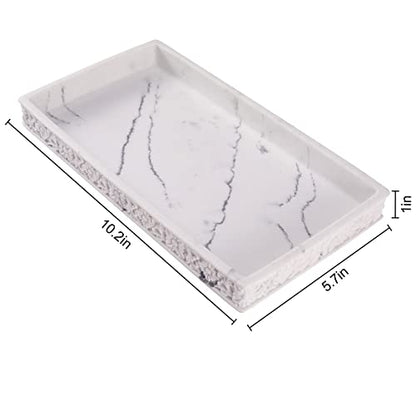 SZYRL Bathroom Vanity Tray Matte Vanity Tray Decor Perfume Trays Dresser Holder for Jewelry Candle Soap Plant Towel Cosmetic Organizer Rectangle Large Serving Tray