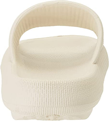 Joomra Shower Slippers for Women Mens Massage Foam Pillow House Shower Bath Bathroom Home Platform Sandals Slipers Cushion Cloud Slides for Ladies Female Male Sandles Beige 39-40